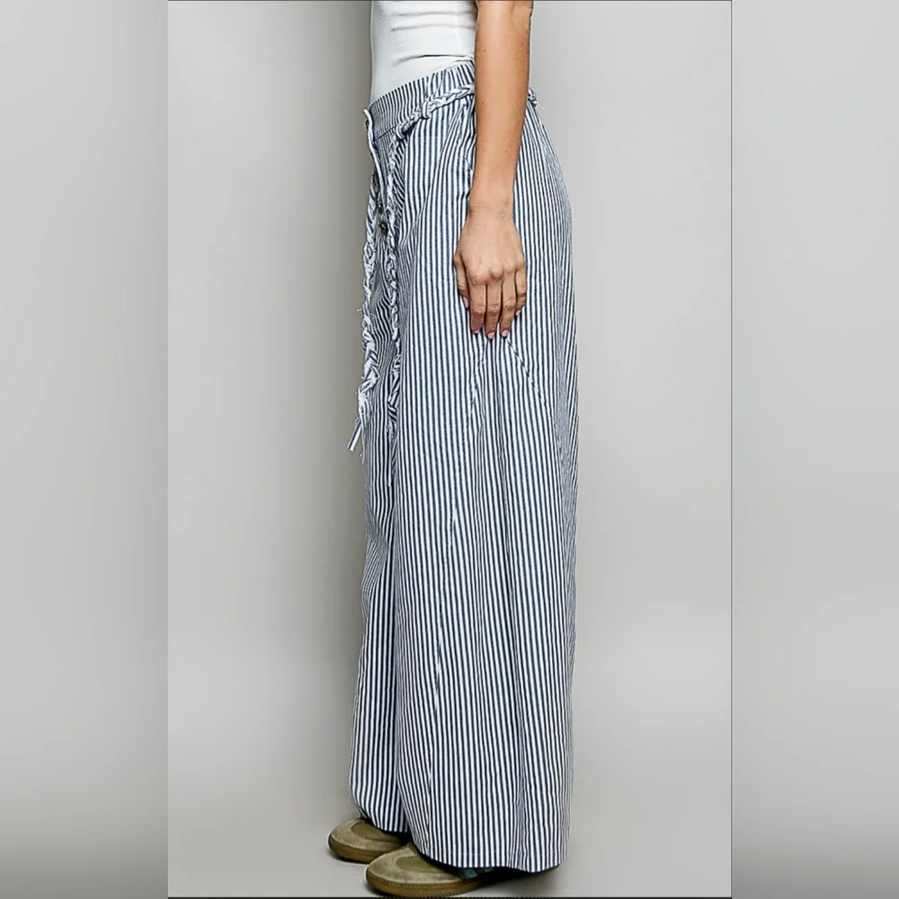 #1341 POL Coastal Stripe Wide-Leg Pants - Picture 3 of 6